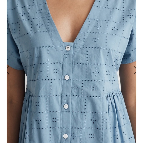 Madewell Button-Front V-Neck Mini Dress - Picture 5 of 6
